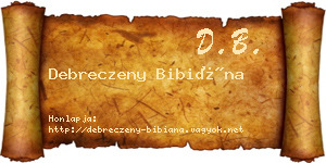Debreczeny Bibiána névjegykártya