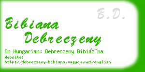 bibiana debreczeny business card